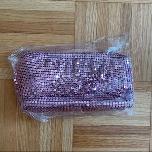 BNIB Metallic pink metal ruffle bag